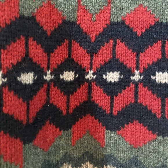 Eddie Bauer Lambswool Blend Knit Wool Sweater Men's L Nordic - Picture 5 of 8